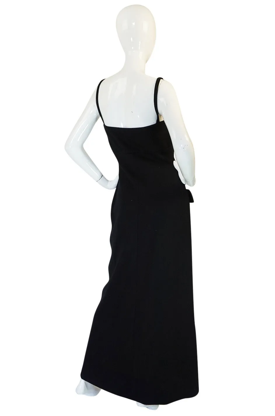 1960s Button Front Long Fitted Geoffrey Beene Boutique Dress