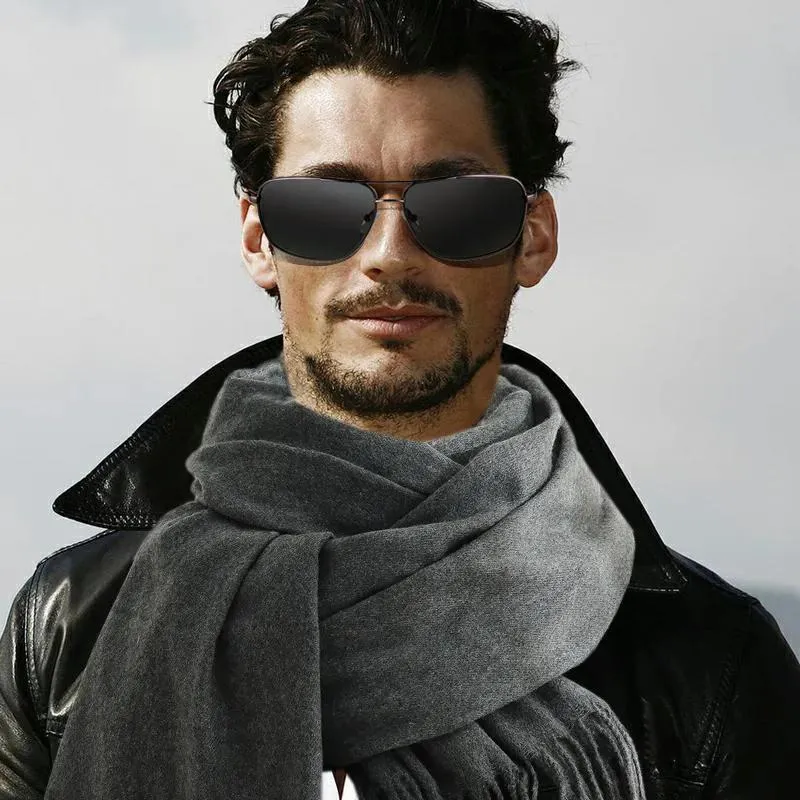 1pc Fashionable Winter Scarf for Men - Soft, Skin-Friendly, Warm, and Long with Tassel Wraps - Perfect for Outdoor Activities and Casual Wear