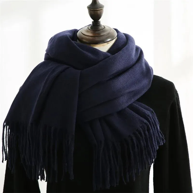 1pc Fashionable Winter Scarf for Men - Soft, Skin-Friendly, Warm, and Long with Tassel Wraps - Perfect for Outdoor Activities and Casual Wear