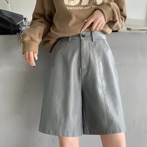 2024 New Autumn Washed High Waist Wide Leg Loose Trousers Shorts