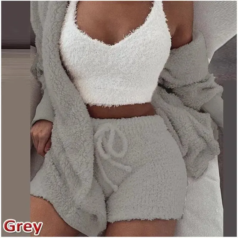 3-Piece Women's Plush Loungewear Set