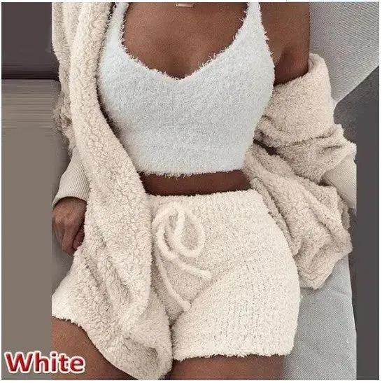 3-Piece Women's Plush Loungewear Set