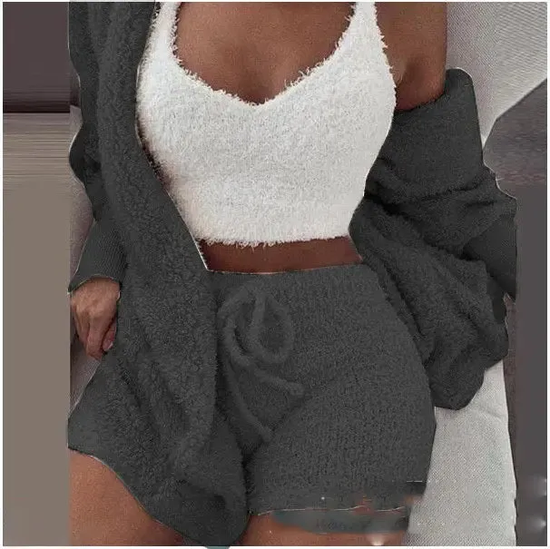 3-Piece Women's Plush Loungewear Set