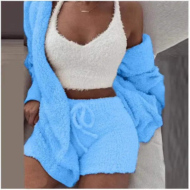 3-Piece Women's Plush Loungewear Set