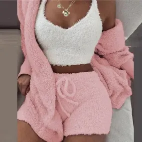 3-Piece Women's Plush Loungewear Set