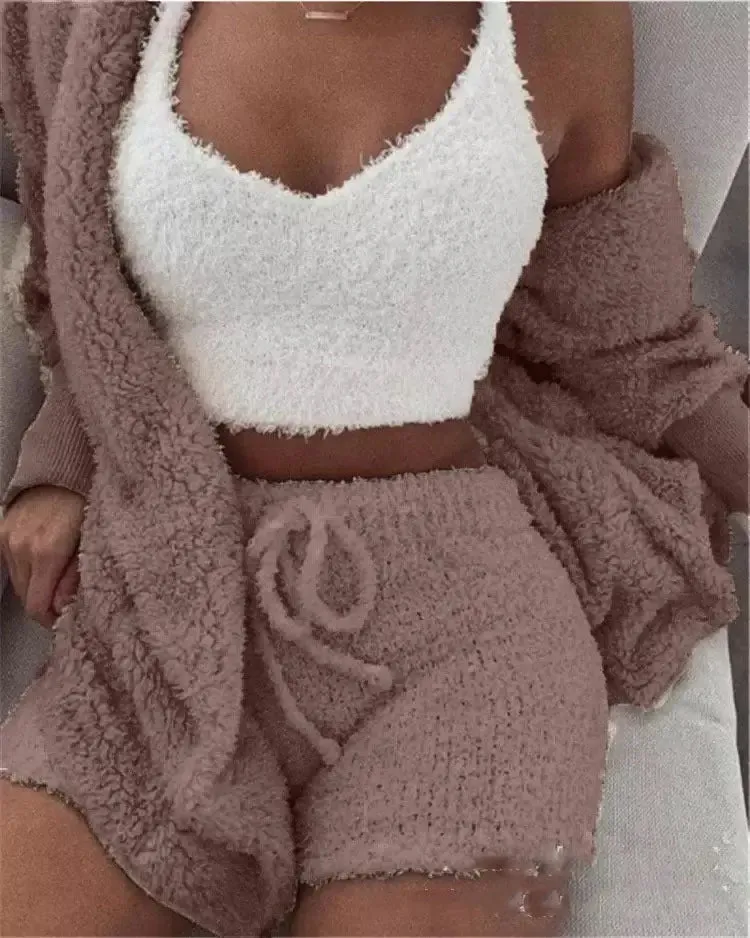 3-Piece Women's Plush Loungewear Set