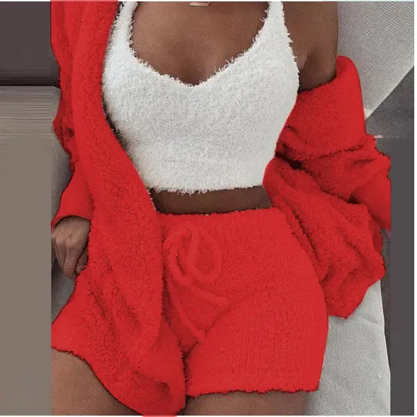 3-Piece Women's Plush Loungewear Set