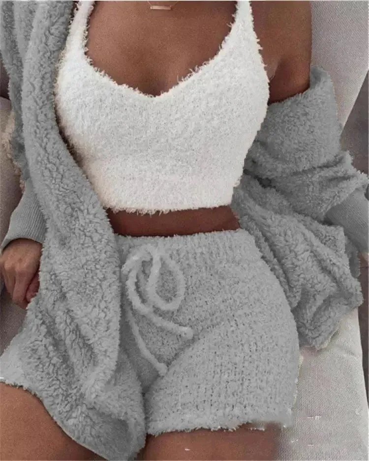 3-Piece Women's Plush Loungewear Set