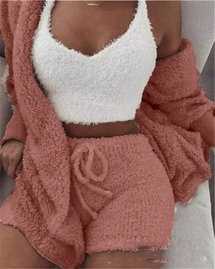 3-Piece Women's Plush Loungewear Set