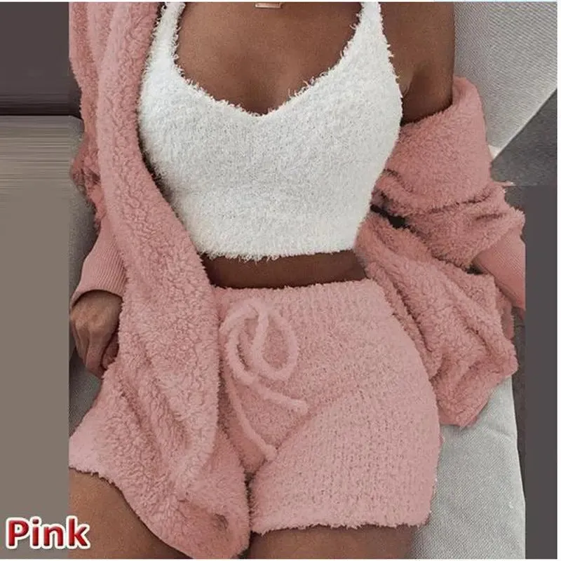 3-Piece Women's Plush Loungewear Set