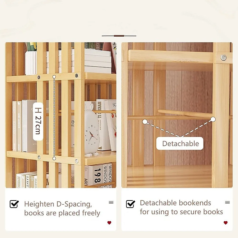 360° Rotating Bamboo Bookshelf, 6-Shelves, Freestanding