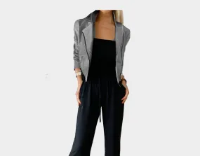 4.3  Dark Pewter Grey Metallic Vegan Jacket - The Santorini