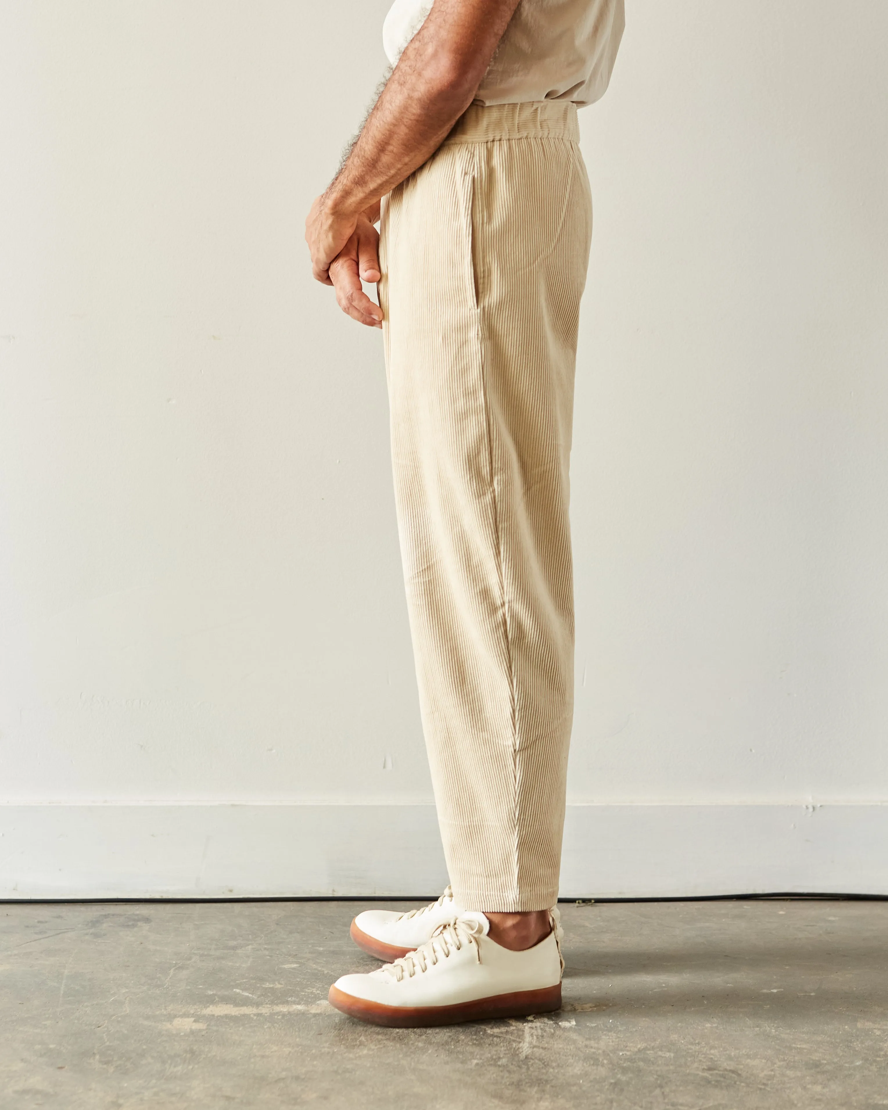 7115 Unisex Corduroy Elastic Pull-Up Trouser, Antique White