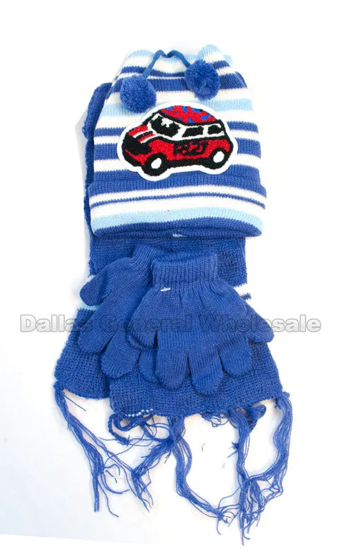 883648 Little Boys Beanie Gloves Scarf Set Wholesale