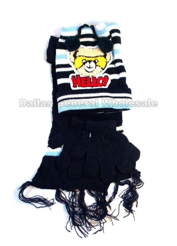 883648 Little Boys Beanie Gloves Scarf Set Wholesale