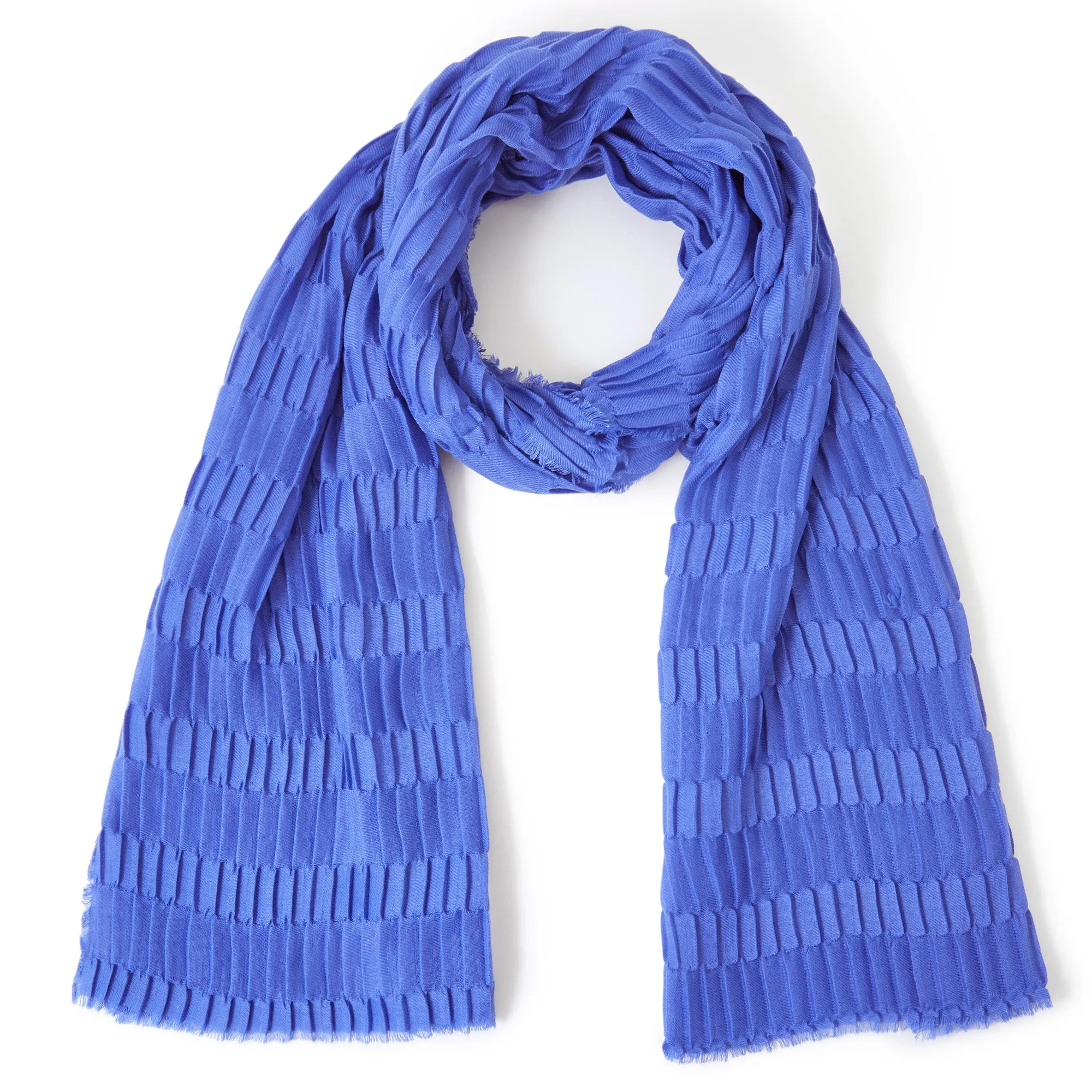 Accessorize London Women's Blue Textured Pleat Scarf