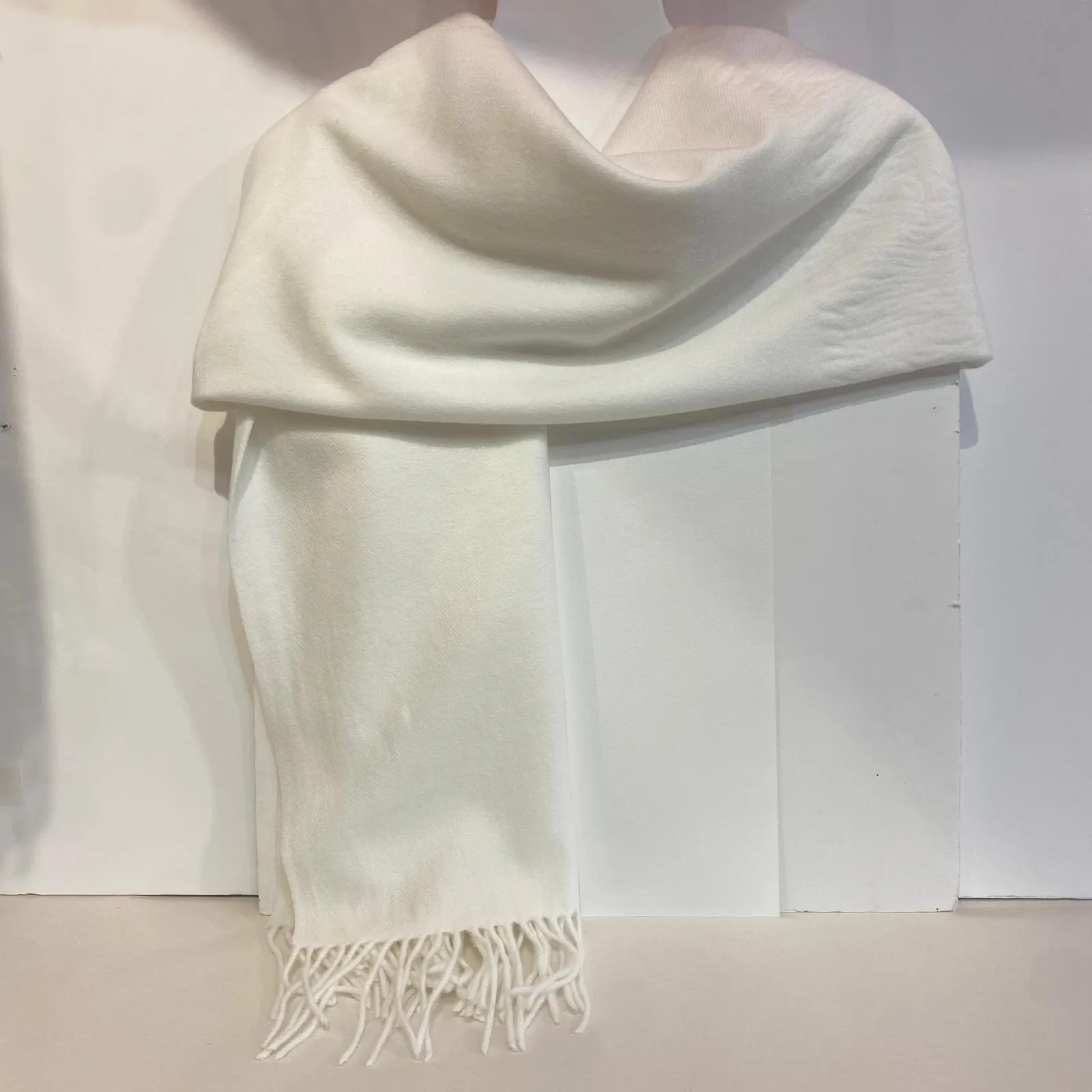 Adele - Cashmere Wool Blend Scarf - Ivory