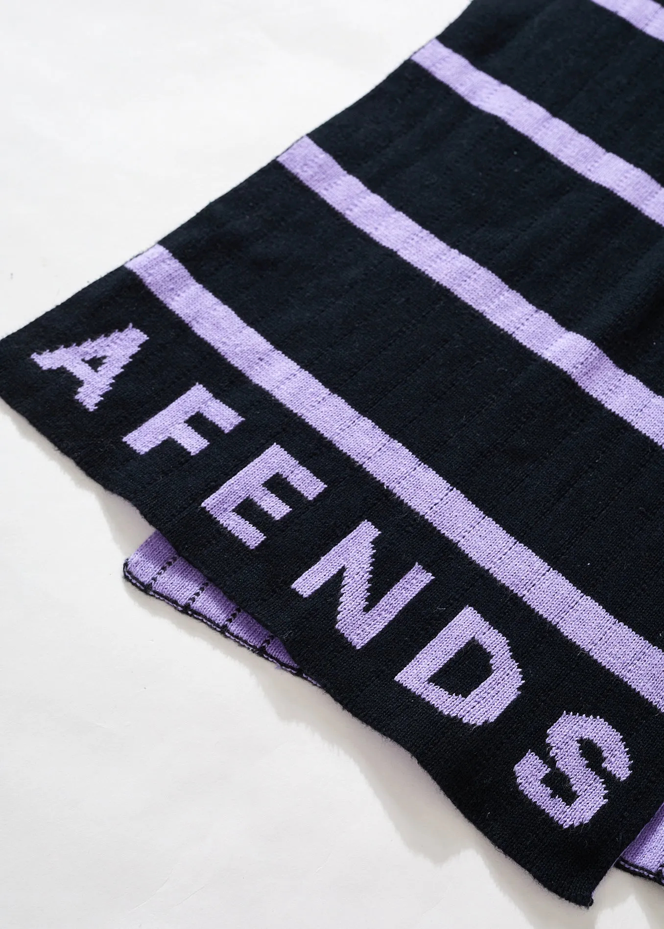 AFENDS Unisex Donnie - Knit Striped Scarf - Black