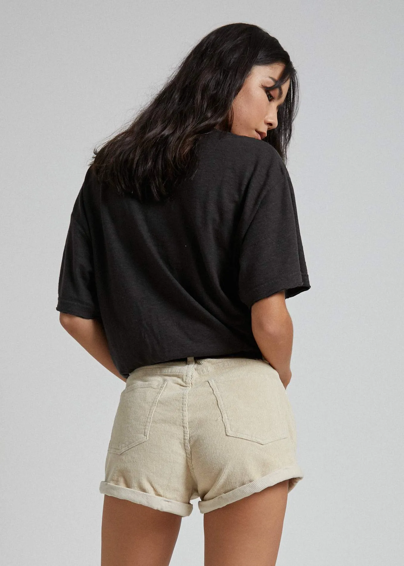 Afends Womens Tyler - Corduroy Short - Macadamia