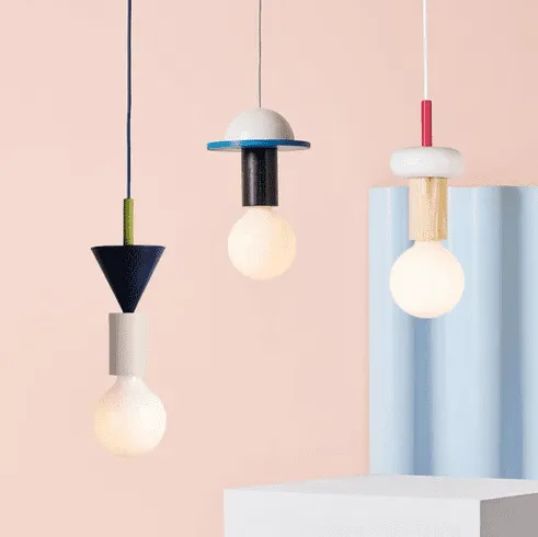 Aksel - Colored Wood Blocks LED Pendant Light