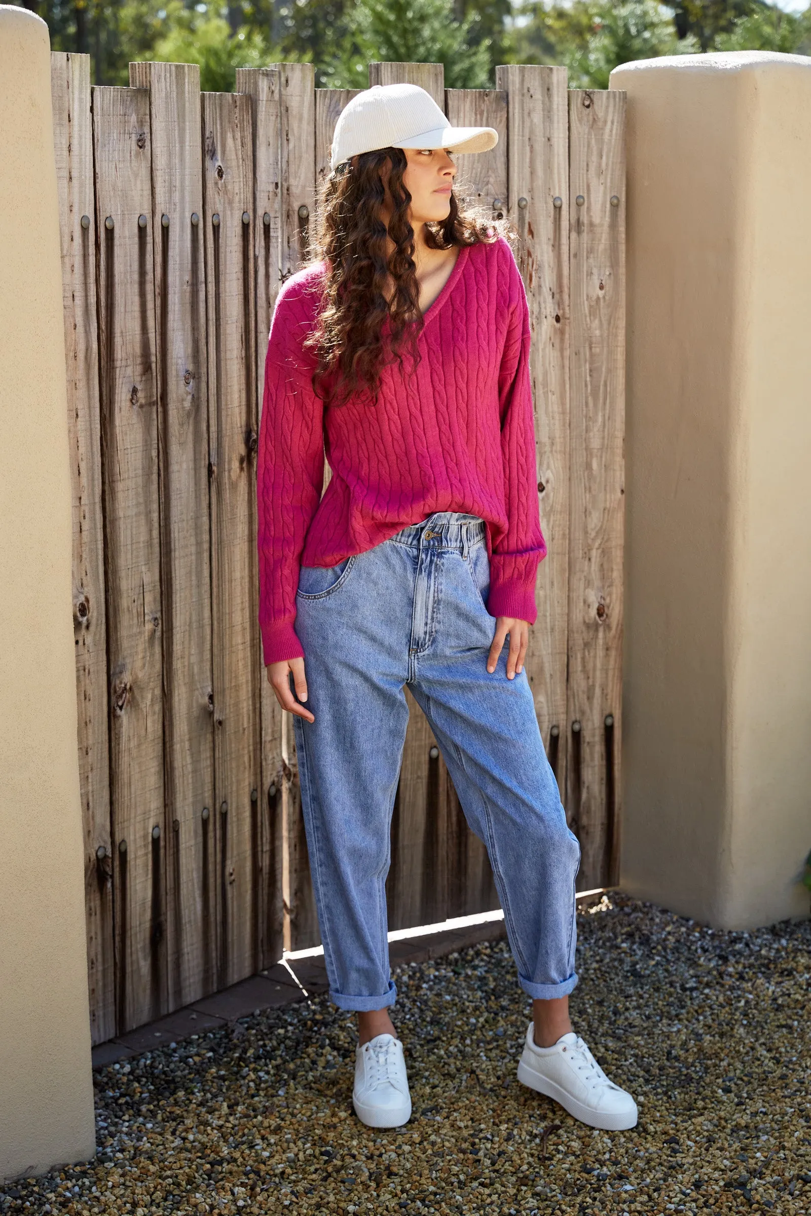 Alawa Cable Knit - Magenta