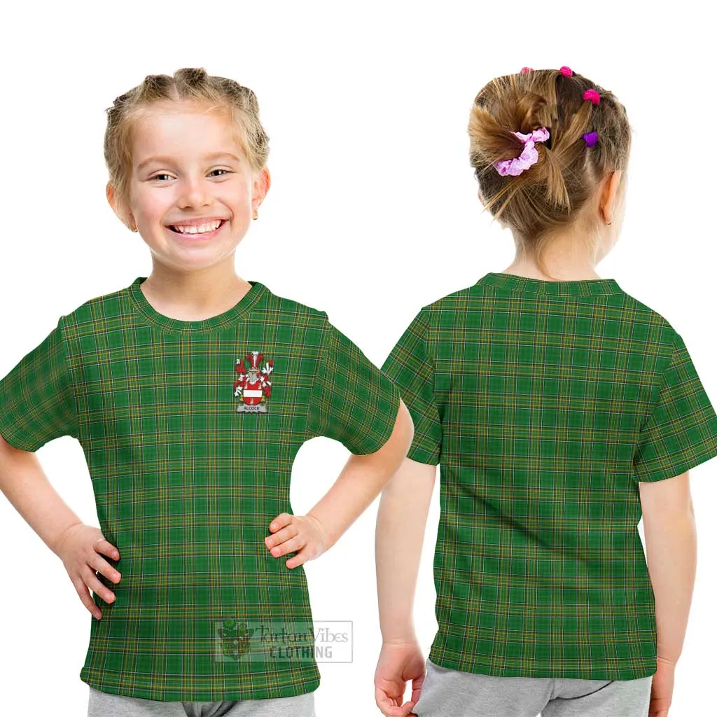 Alcock Irish Clan Kid T-Shirt with Coat of Arms