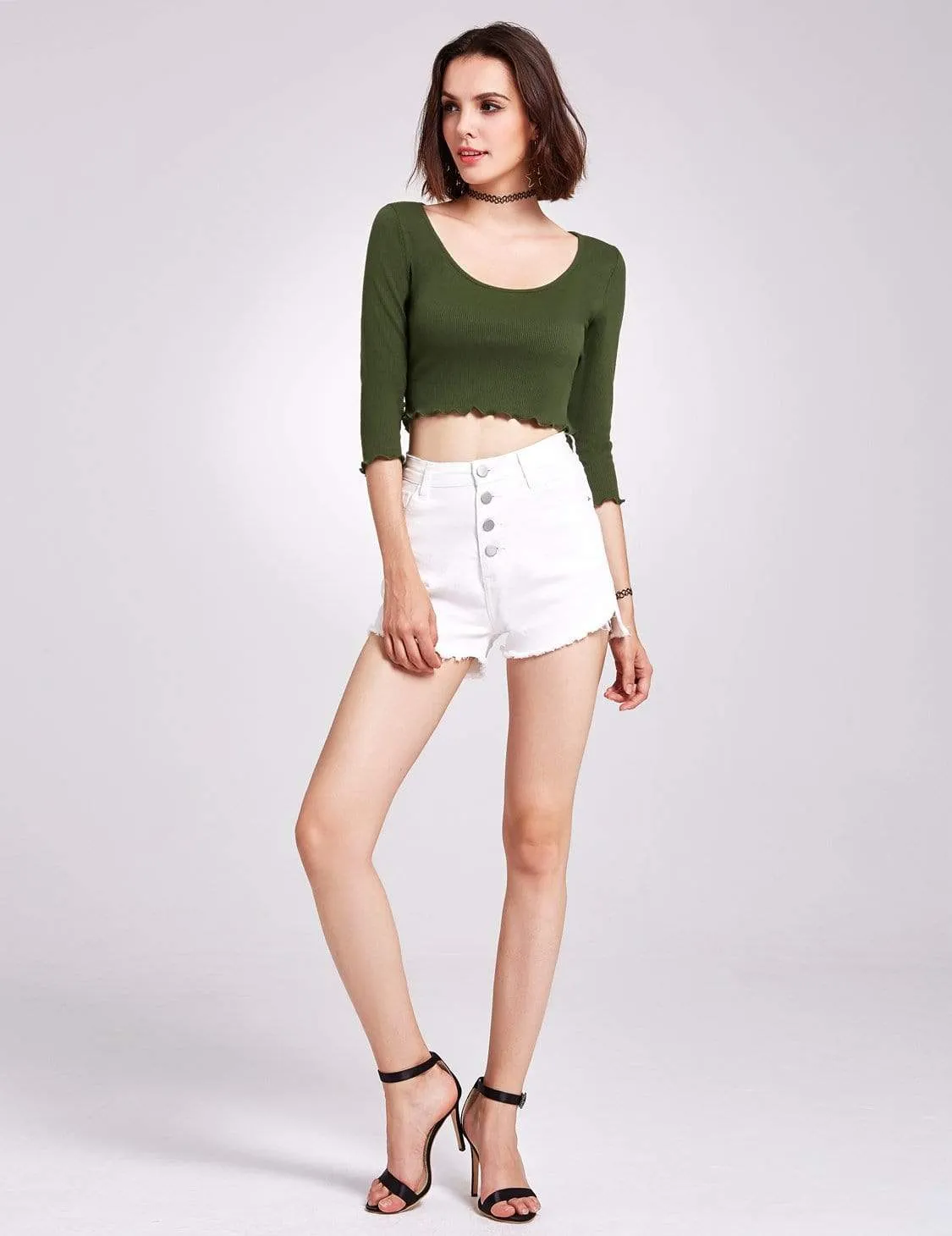 Alisa Pan Long Sleeve Knit Crop Top