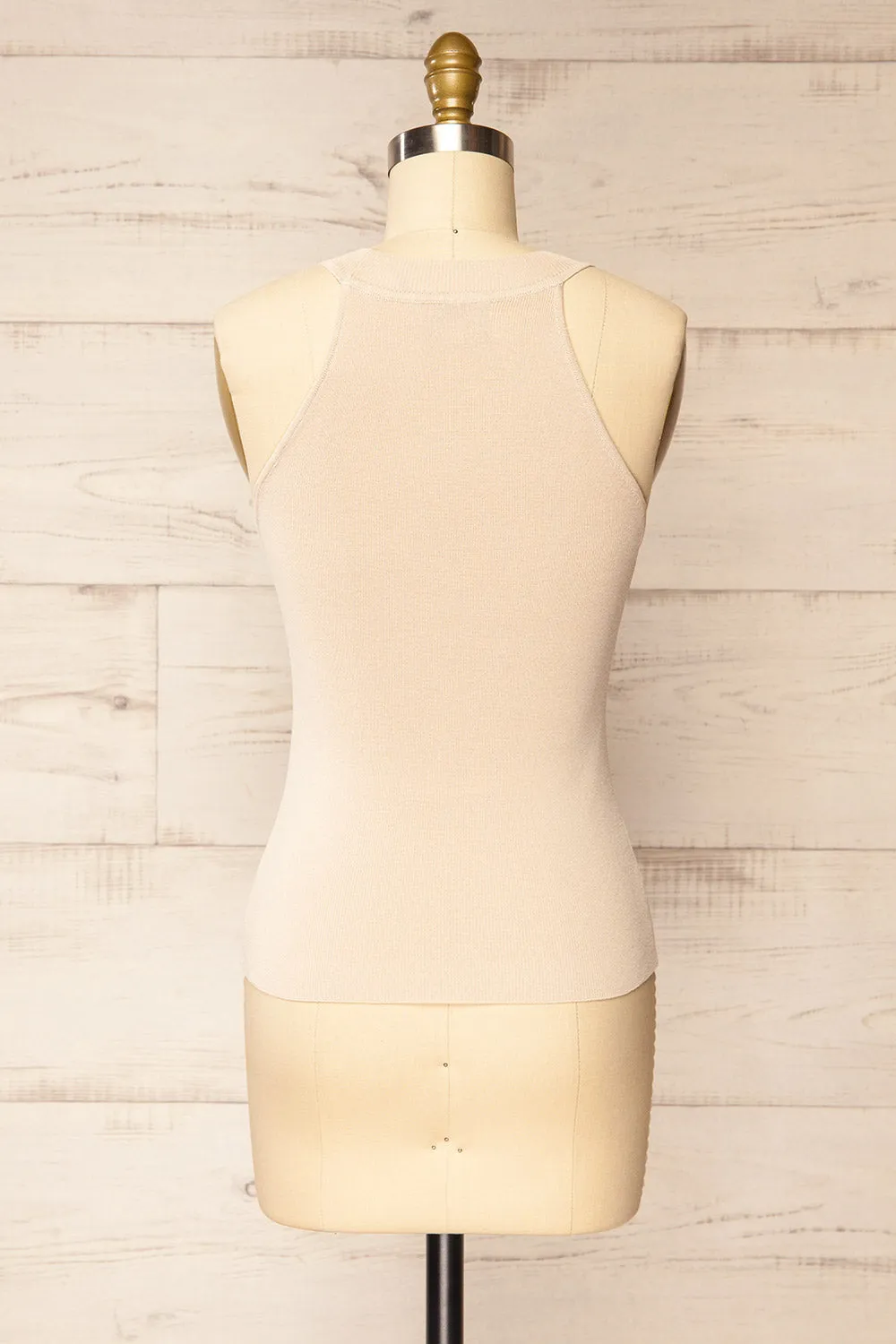 Altrincham Beige | Halter Neck Knit Top