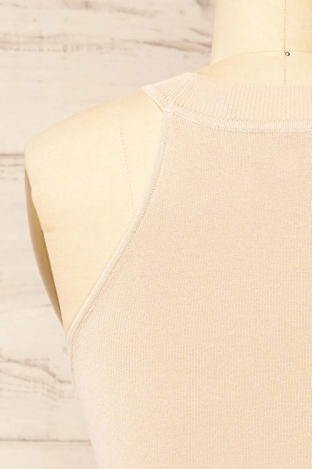 Altrincham Beige | Halter Neck Knit Top