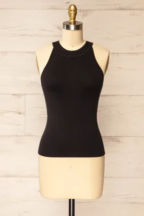 Altrincham Black | Halter Neck Knit Top