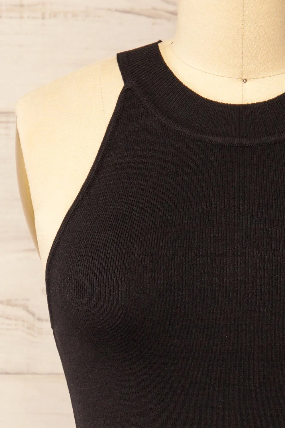 Altrincham Black | Halter Neck Knit Top