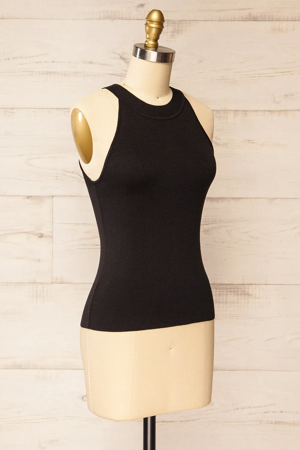 Altrincham Black | Halter Neck Knit Top