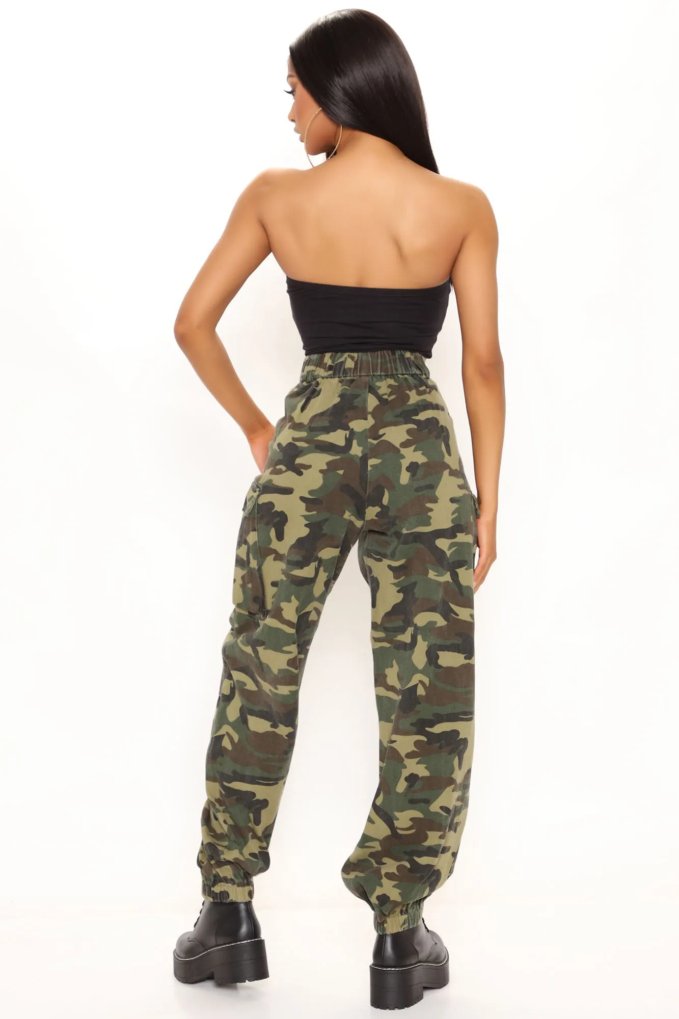 Amelia Oversized Cargo Pants Camo - Camouflage