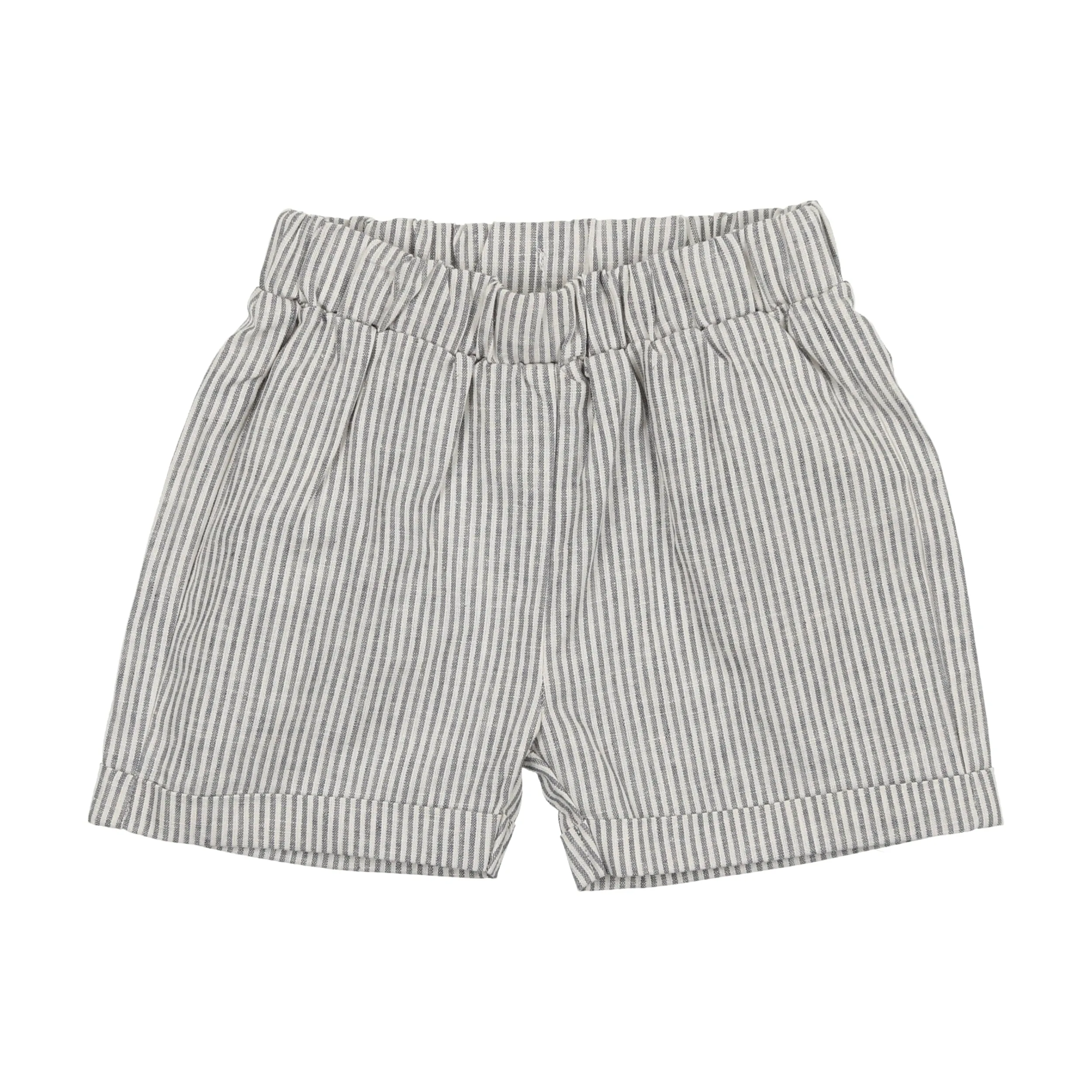 Analogie By Lil Legs Linen Pull On Shorts Blue Stripe