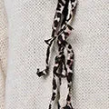 Animal Print Tie Balloon Sleeve Cardigan