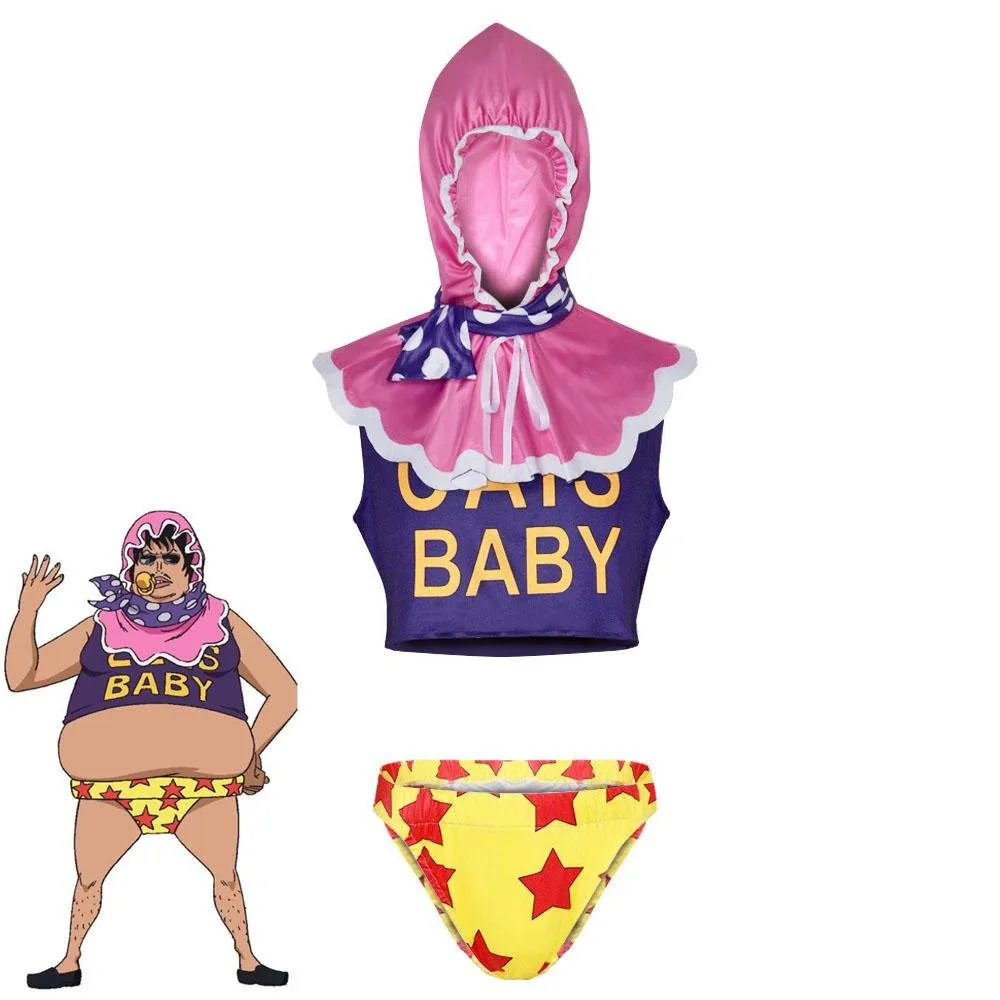 Anime One Piece Senor Pink Cosplay Costumes Carnival Party Outfits Full Set