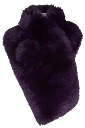 Arabella Blue Fox Fur Scarf Purple