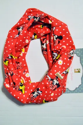 Baby/Toddler minnie mouse infinity scarf, soft baby scarf, trendy baby scarf, mini infinity baby scarf, minnie mouse child scarf