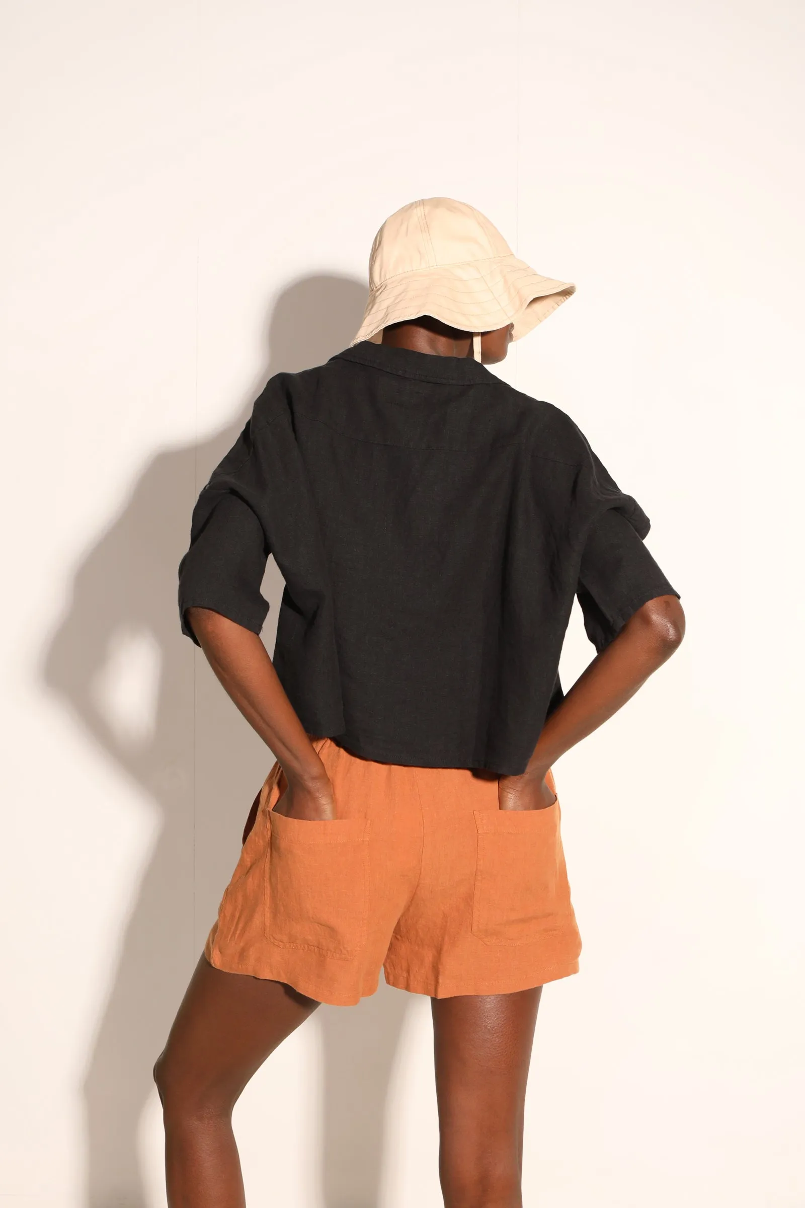 Basic Linen Shorts Chestnut