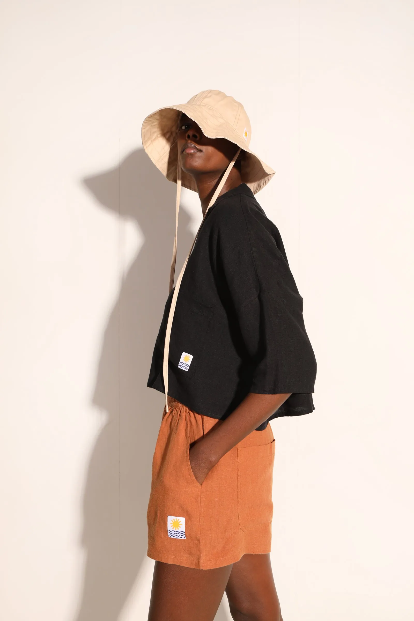 Basic Linen Shorts Chestnut