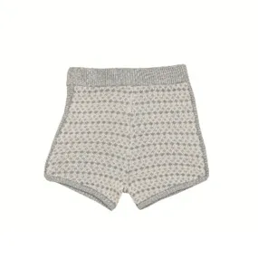 Belati Iris Flower Jacquard Pattern Knit Shorts