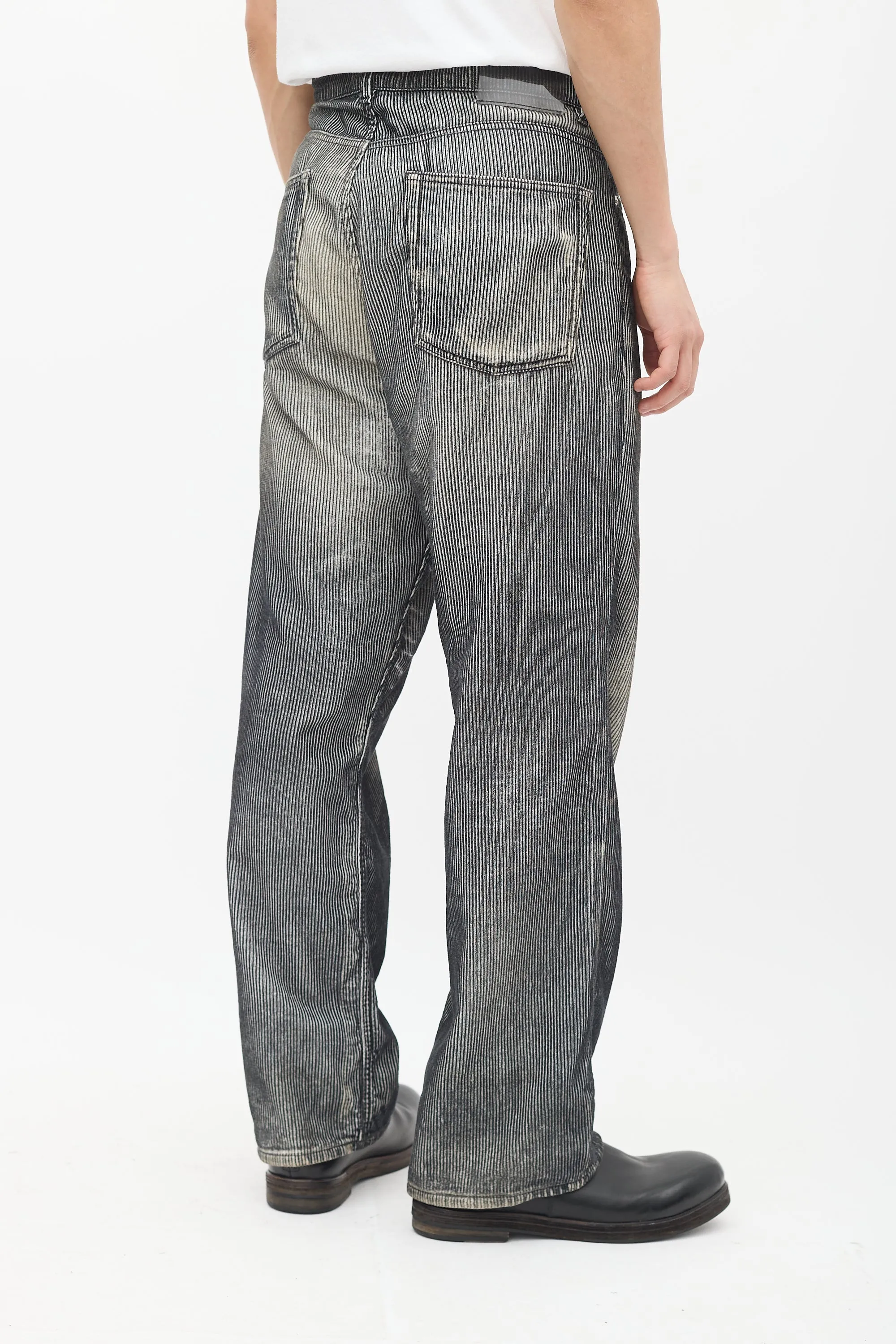 Black & White Corduroy Third Cut Pant