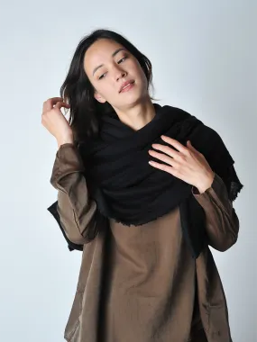 Black Melange Knit Cashmere Stole