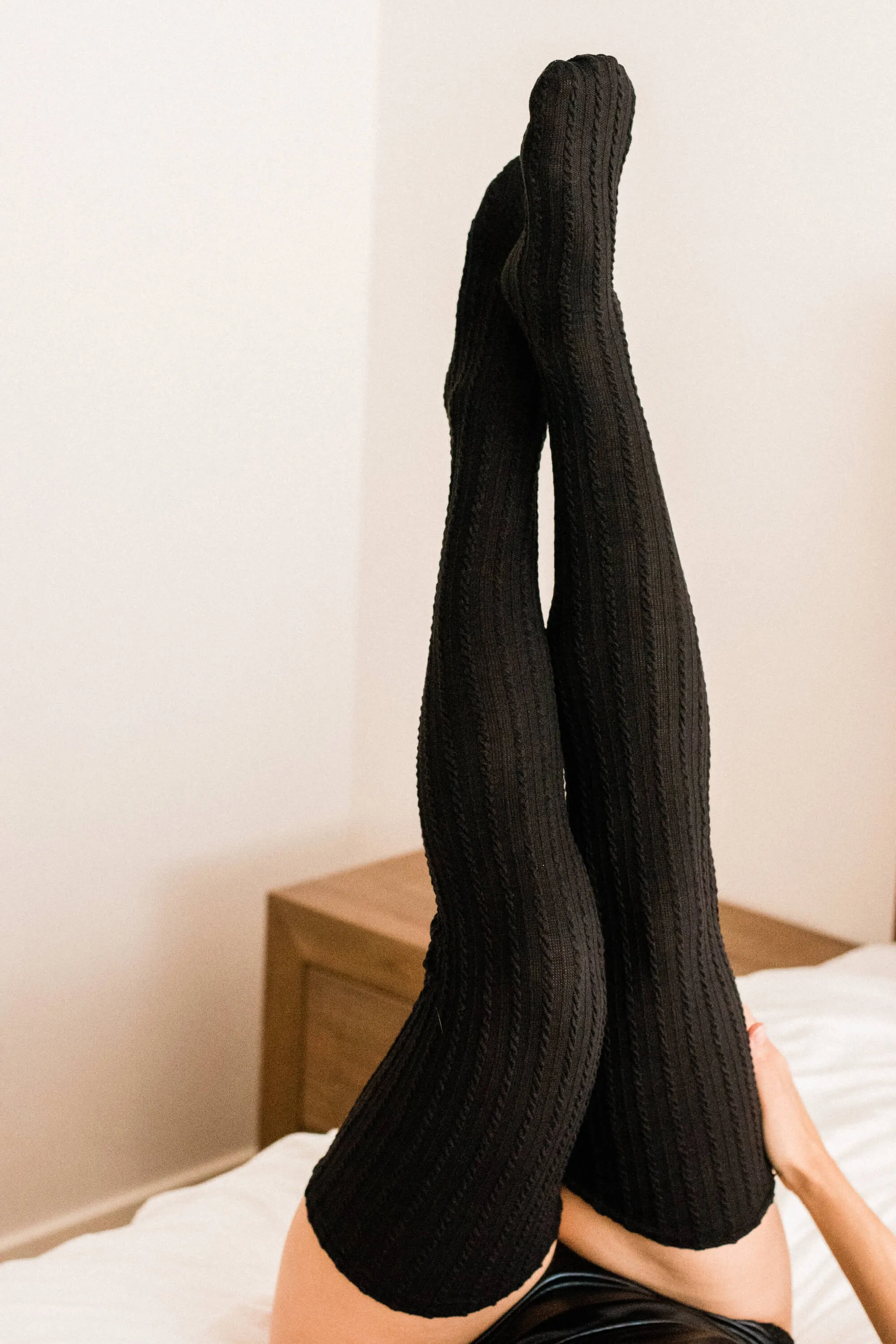 Black Thigh High Socks