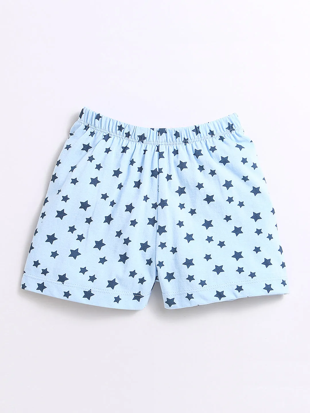 Blue Star Print Night-Suit For Kids Boy.