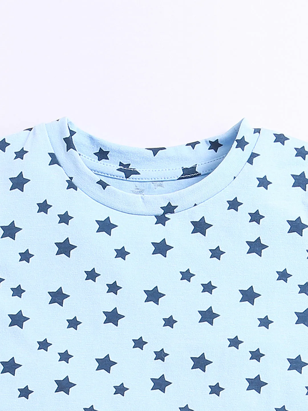 Blue Star Print Night-Suit For Kids Boy.