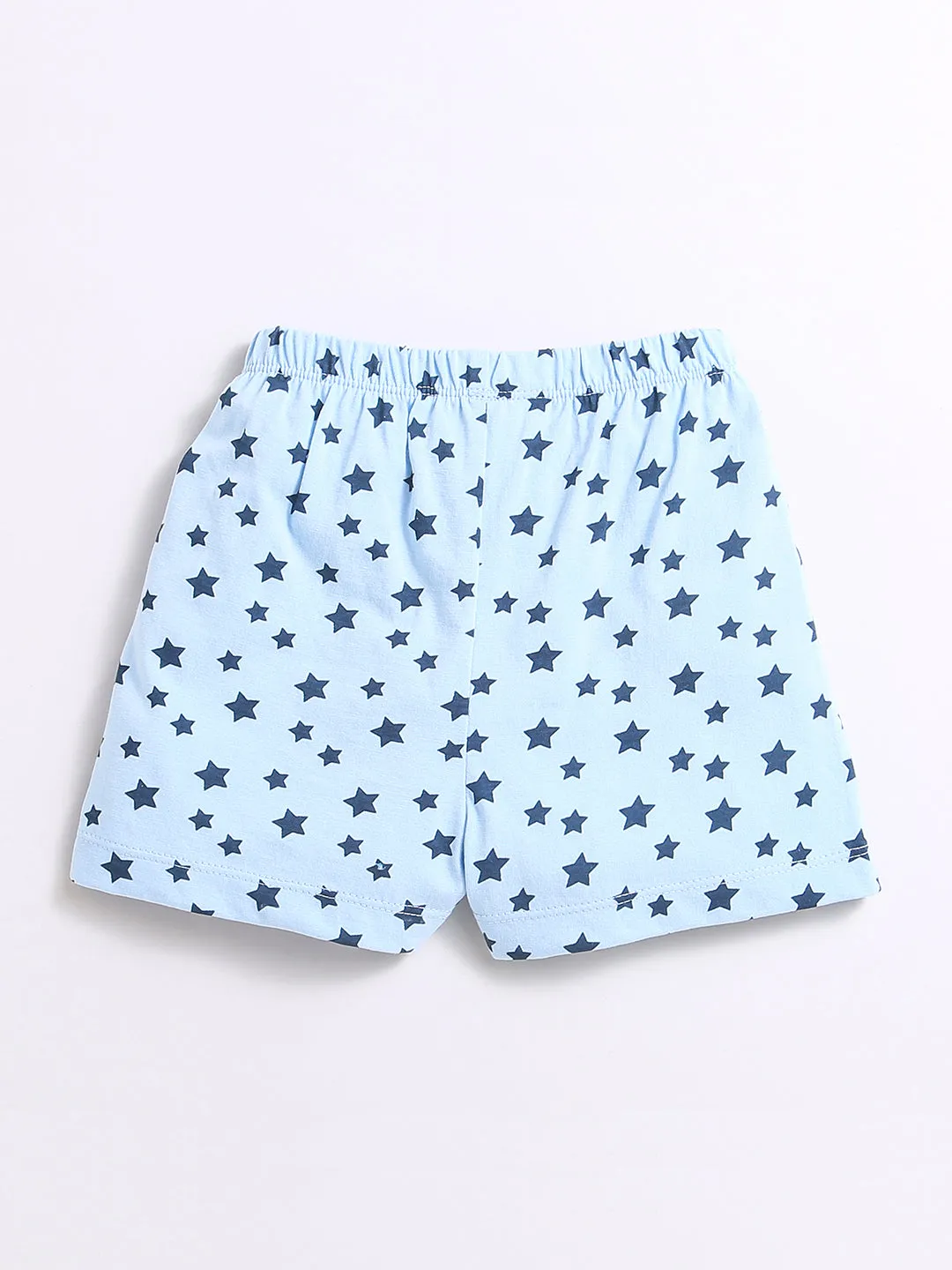 Blue Star Print Night-Suit For Kids Boy.