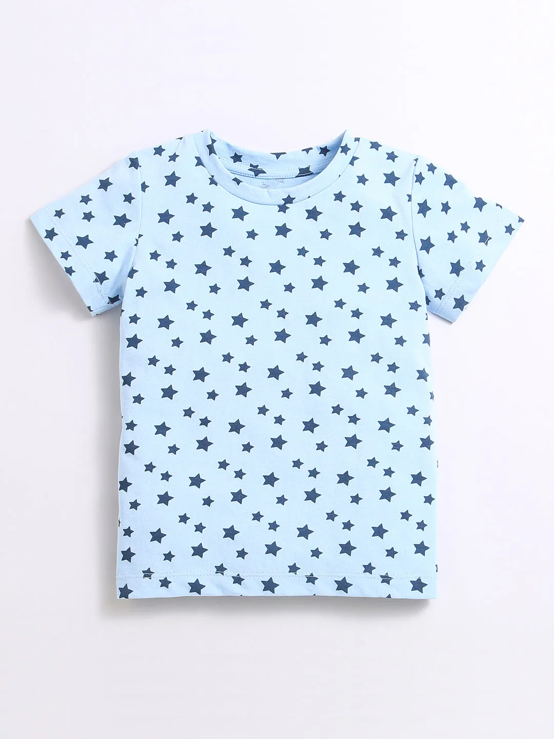 Blue Star Print Night-Suit For Kids Boy.