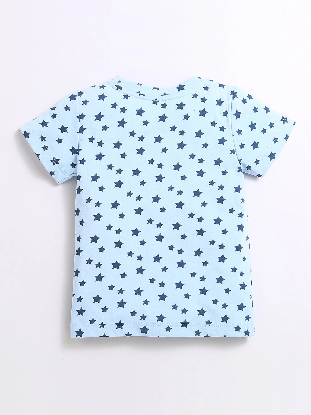 Blue Star Print Night-Suit For Kids Boy.