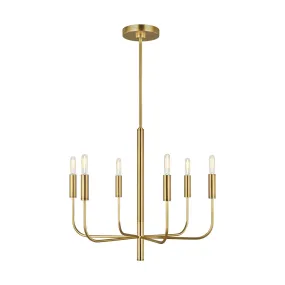 Brianna 6-Light Single Tier Chandelier in Burnished Brass